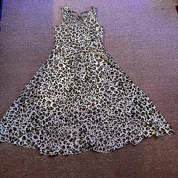 Leopard Print V-Neck Maxi Dress - Picture 1 of 8